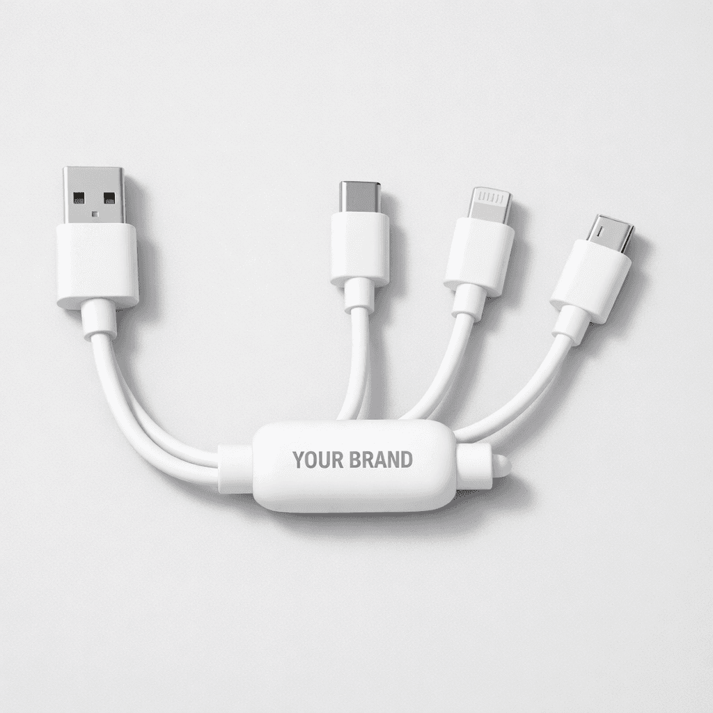3-in-1 Charging Cable (USB-C, Lightning, Micro USB) private-label product concept