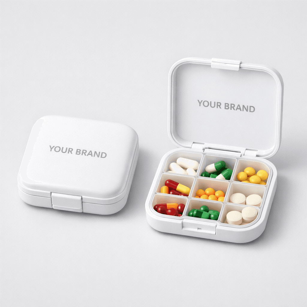 Portable Travel Pill Organizer Case private-label product concept