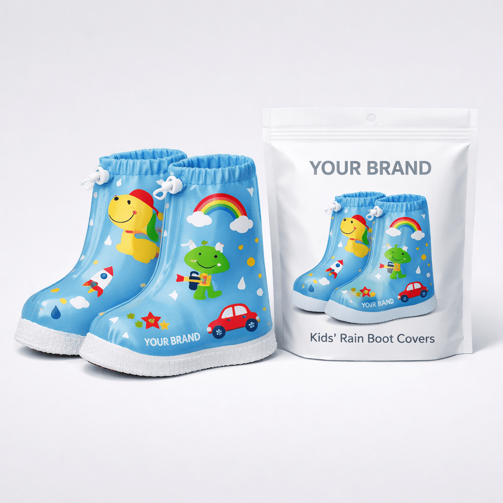Kids’ Cartoon Print Rain Boot Covers private-label product concept