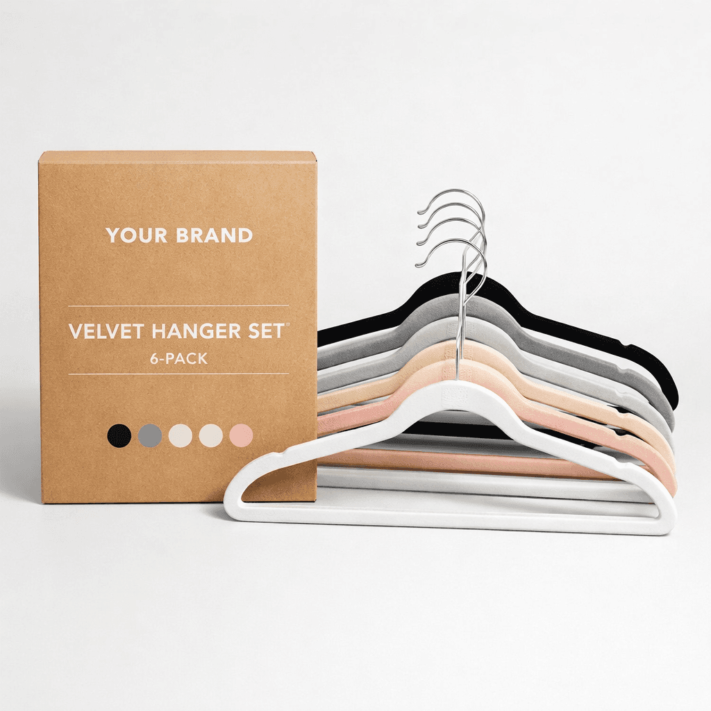 Soft Touch Velvet Hanger Set (6-Pack) private-label product concept