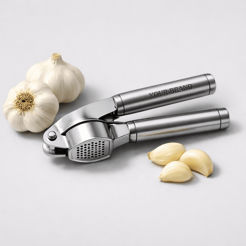 Stainless Steel Garlic Press private-label product concept
