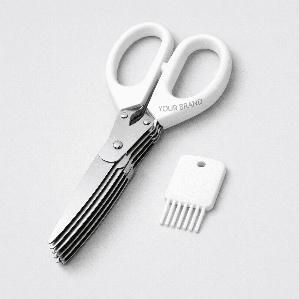 Herb Scissors with Cleaning Comb private-label product concept