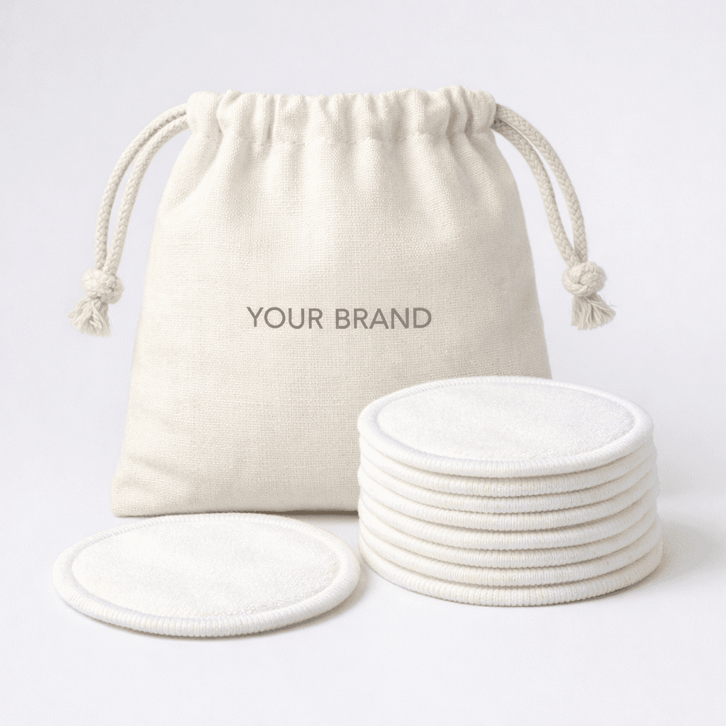 Reusable Makeup Remover Pads (Bamboo) private-label product concept
